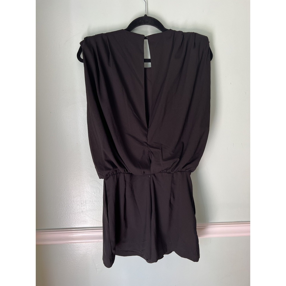 Do + Be Womens Size S Black Short Kimono Sleeve Romper Shorts dress Slit Back